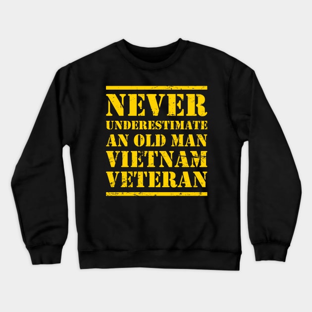 Old Man Vietnam Veteran Crewneck Sweatshirt by MeatMan